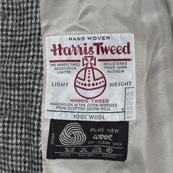Harris Tweed Women's Plaid Houndstooth Jacket Blazer 7/8 Limited Edition Paris - Picture 11 of 14